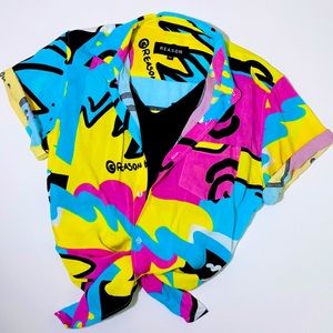 Artsy Button Up T Shirt